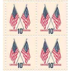 Crossed 50 Star and 13 Star Flags Set of 4 x 10 Cent US Postage Stamps 