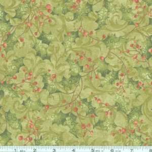  45 Wide I Believe In Santa Holly Sprigs Moss Fabric By 