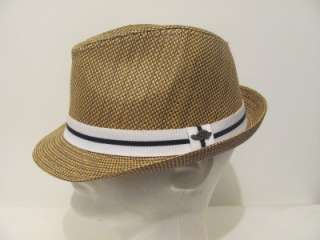   New Men Woman Brown Stingy Brim Straw Fedora Hat Cruise Vacation S/M
