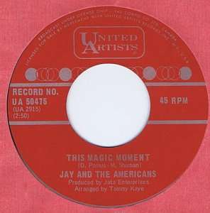 Jay & The Americans 45 This Magic Moment M  NOS Canada Only Flip Side 