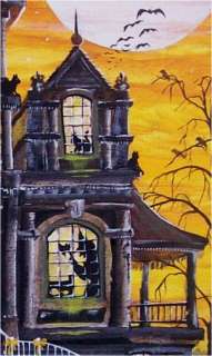 Folk Art Halloween Haunted Mansion Vampire Ghosts Witch  