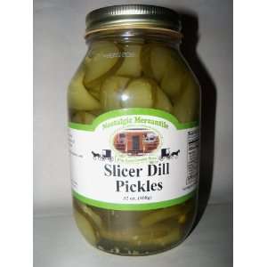   Mercantiles Slicer Dill Pickles   32 Oz Jar  Amish 