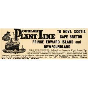  1907 Ad Plant Line Cruises Nova Scotia Cape Breton 