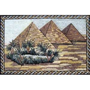  36x50 Pyramids Marble Mosaic Art Tile Wall Mural 