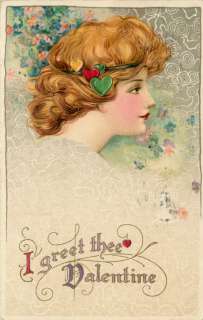 Artist Samuel Schmucker 1910 Valentine Lady Winsch Vintage Postcard 