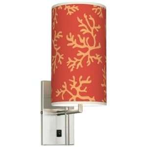  Tangerine Coral Banner Giclee Plug In Sconce