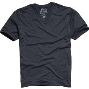   Vneck Mens Short Sleeve Race Wear T Shirt/Top   Heather Black / Small