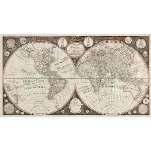 Antique Map of the World (1799) by Thomas Kitchen junior (Archival 