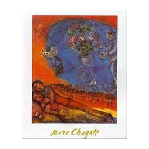   Of Lovers   Artist Marc Chagall  Poster Size 24 X 31