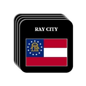 US State Flag   RAY CITY, Georgia (GA) Set of 4 Mini Mousepad Coasters