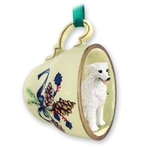  Kuvasz Green Holiday Tea Cup Dog Ornament