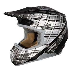  Fly Racing Formula Mad Plaid MX Helmet   X Small/Silver 