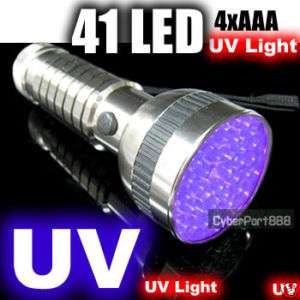 41 UV LED U V Torch Light Ultra Violet Alu Flashlight  