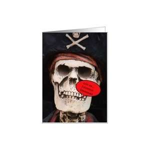 Halloween Party Invitation with skeleton skull pirate Card