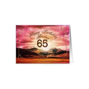 65 birthday for brother showing a sunset on the mountains Card