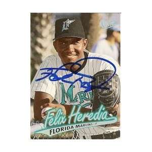 Felix Heredia Florida Marlins 1997 Fleer Ultra Signed Trading Card 