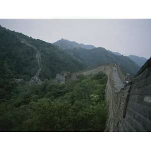  An Elevated View of Part of the Great Wall of China 