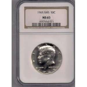    1965 SMS KENNEDY HALF 40% SILVER NGC MS 65 