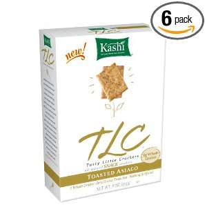 Kashi TLC Crackers, Toasted Asiago, 9 Ounce Boxes (Pack of 6)  