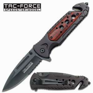  3.25 Tac Force Baron Spring Assisted Rescue Knife   Red 