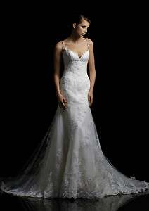 Asymmetrical Draped Bridal Attire White Lace Mermaid Gown/Dress 2 22 