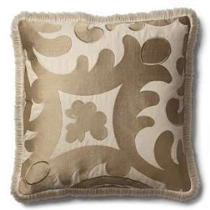  Embroidered French Lace Throw Pillow with Fringe   Dogwood 