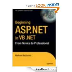 Beginning ASP.NET in VB .NET From Novice to Professional Matthew 