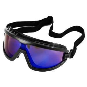  Black   Blue Mirrored Safety Goggles