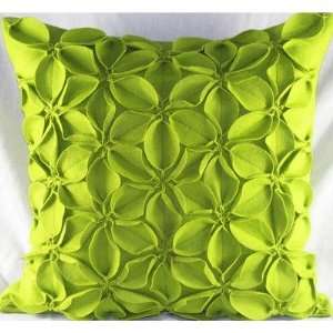  Design Accents SL 30168F Green Felt Poinsettias Pillow in Green Home