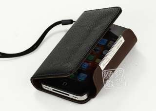 Elegant Luxury Leather Card Holder Wallet Case Cover Iphone 4G 4S NEW 