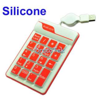 Mini USB Silicone Numeric Numerical Keypad Keyboard Pad for laptop Red