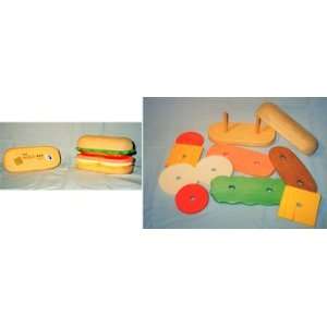    Wooden Educational Stack Toy   Hoagie Sandwich Toys & Games