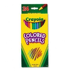  Crayola  Long Barrel Colored Woodcase Pencils, 3.3 mm, 24 