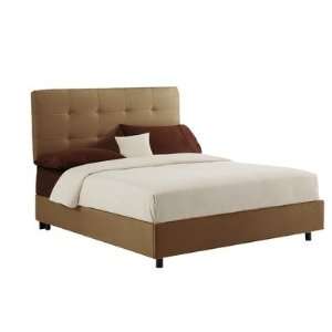  Double Button Tufted Bed in Khaki Size King Furniture 