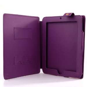  Unique PURPLE FAUX Leather Flip Case for Apple iPad with 