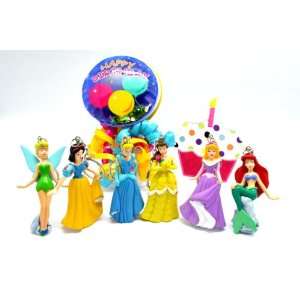  6pcs Disney Princess Birthday Party Cake Key Chain Topper 