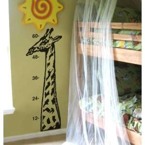  Art Decal Sticker Safari Giraffe Neck Measuring Growth Chart 60x21