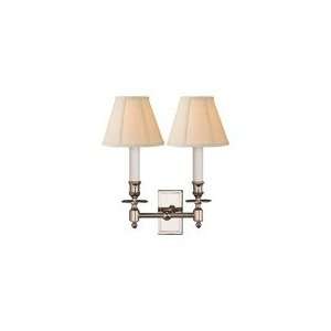  Studio Double French Library Sconce in Polished Nickel 