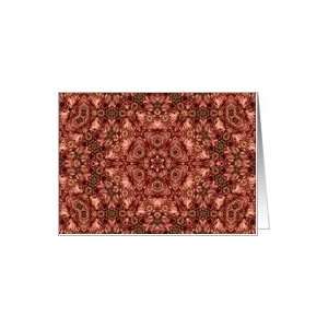  Pink & red kaleidoscope design, blank note card Card 