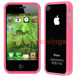   Silicone Case Skin Cover+LCD Anti Glare Protector for iPhone 4S  