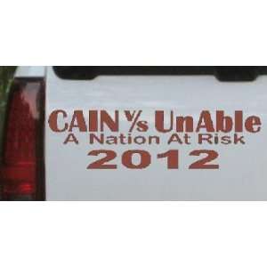  Brown 46in X 13.0in    Cain Verses UnAble 2012 Political 