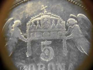 1900 FIVE 5 KORONA HUNGARIAN 25 GRAM SILVER COIN  