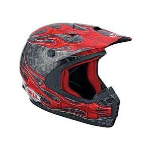  BELL 2010 SC R Flame Plaid Off Road Motorcycle Helmet RED 