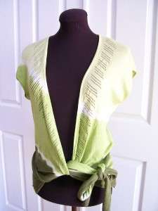 ANTONIO MELANI Green Silk Blend Wrap Cover Blouse L  