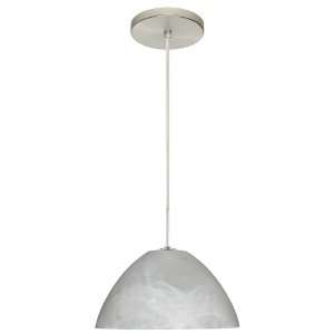   Nickel Tessa Contemporary / Modern Single Light Pendant with Marbl