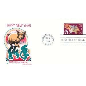  of the Boar on First Day Cover, Postmarked Sacramento CA Dec 30, 1994