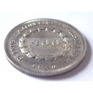 RRR ¤ VERY RARE¤ BRAZIL BRASIL 400 Reis 1840 Silver  