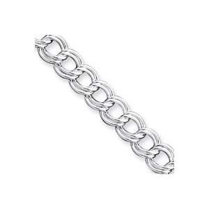  Sterling Silver Double Link Charm Bracelet QCH150 7 