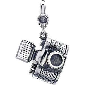  Sterling Silver CAMERA CHARM WITH LOBSTER CLAW CHARM 