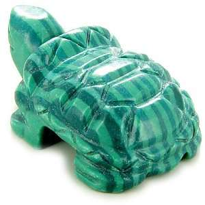  Evil Eye Protection Turtle Malachite Gemstone Carving 